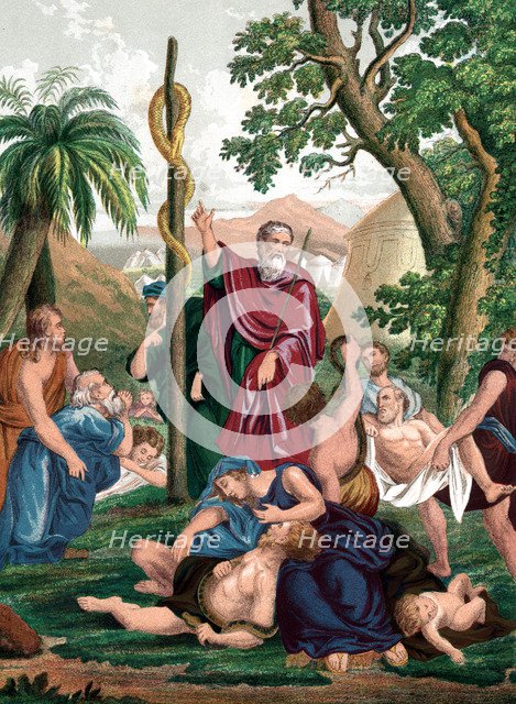 Moses and the brazen serpent, c1860. Artist: Unknown
