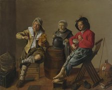 Two Boys and a Girl making Music, 1629. Artist: Molenaer, Jan Miense (c. 1610-1668)