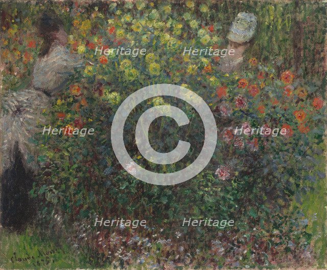 Ladies in Flowers, 1875. Artist: Monet, Claude (1840-1926)