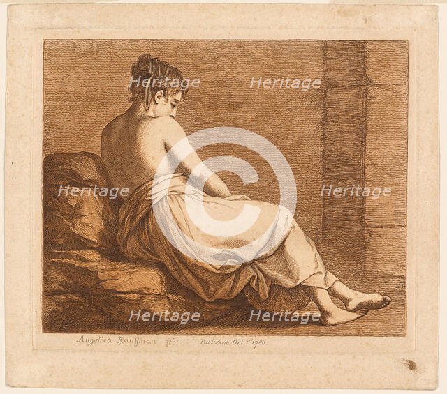 Reclining Girl Seen from the Back, 1780. Creator: Angelica Kauffman.