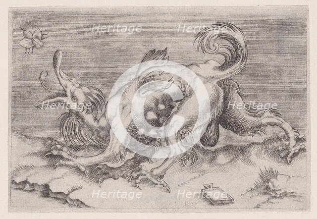 The Dragon and the Bee, ca. 1514-36. Creator: Agostino Veneziano.