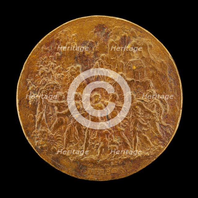 Vision of People Approaching a Vine [reverse], c. 1550. Creator: Leone Leoni.