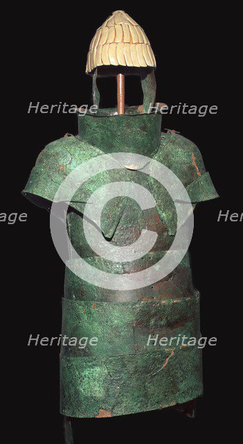 Set of Mycenaean armour with cuirrass and helm, c.16th century BC. Artist: Unknown