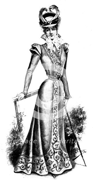 Ladies' Pages: a stylish cloth gown, 1898. Creator: Picador.
