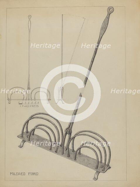 Toast Rack, c. 1936. Creator: Mildred Ford.