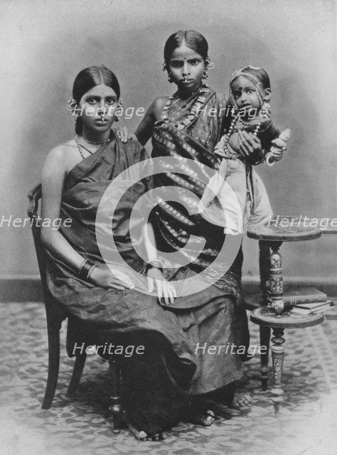 'Tamil Ladies with Far and Toe Ornaments', c1890, (1910). Artist: Alfred William Amandus Plate.