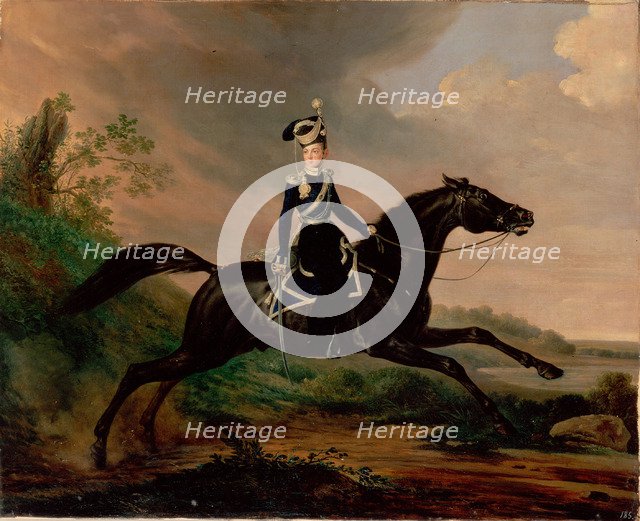 Equestrian Portrait of Grand Prince Alexander Nikolayevich (1818-1881), 1832. Artist: Krüger, Franz (1797-1857)