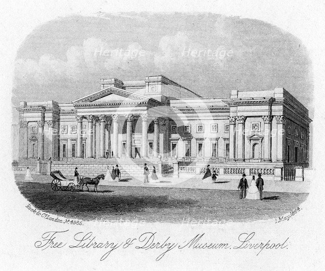 Free Library and Derby Museum, Liverpool, 1 May 1864. Artist: Unknown