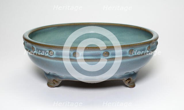 Circular Flowerpot Stand with Three Cloud-Shaped Feet, Jin dynasty (1115-1234), 13th century. Creator: Unknown.