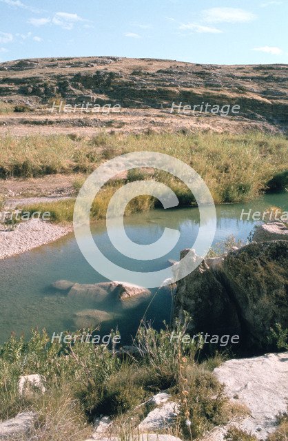 Sunken Assyrian sculpture, Bavian, Iraq, 1977.