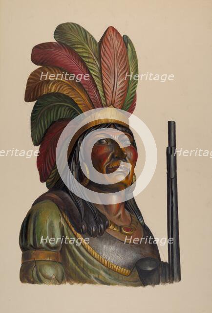 Cigar Store Indian, c. 1937. Creator: Walter Hochstrasser.