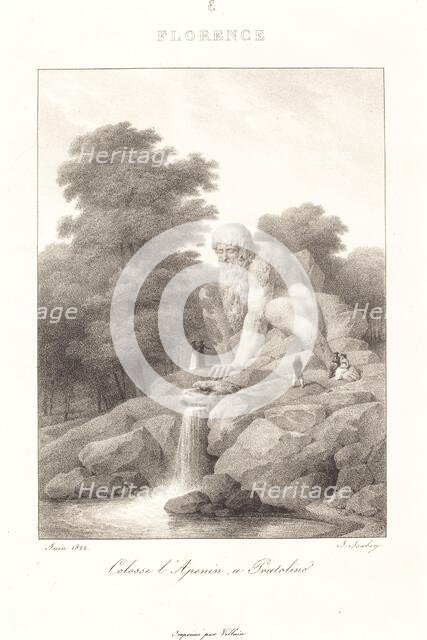 Colossus L'Apenin, Pratolino, 1822. Creator: Eugene Isabey.
