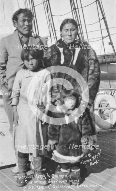 Eskimo family, between c1900 and c1930. Creator: Unknown.