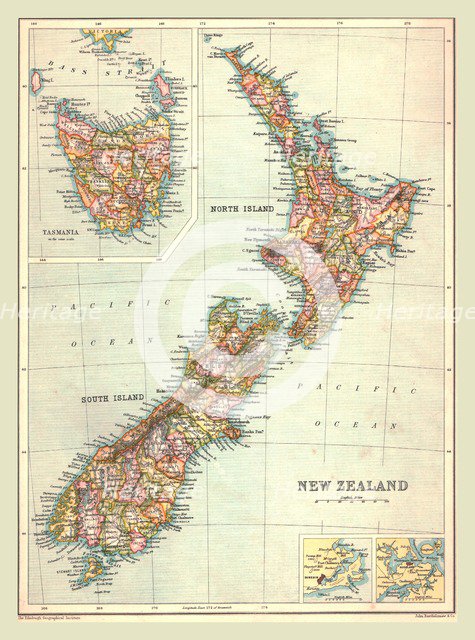 Map of New Zealand, 1902. Creator: Unknown.