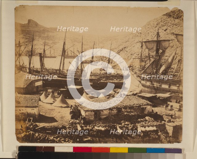 Russian Warships in the Cossack Bay, Balaklava, ca 1855.