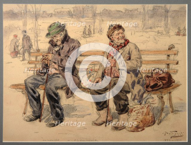 Pessimist and Optimist, 1893-1919. Artist: Makovsky, Vladimir Yegorovich (1846-1920)