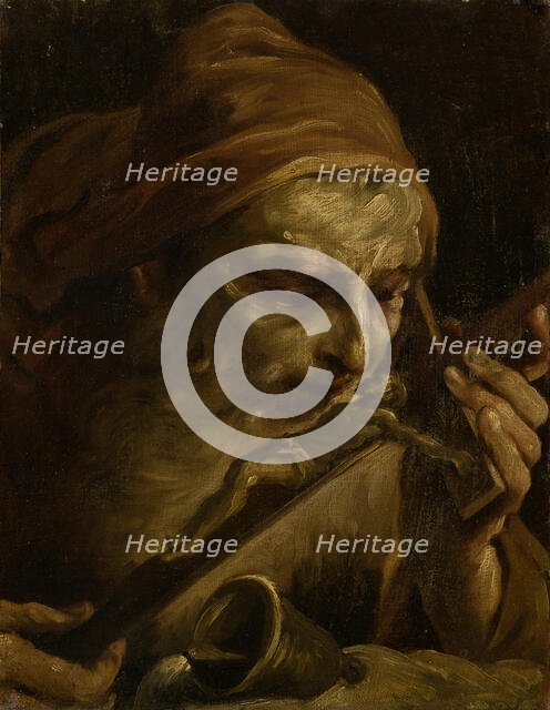 Anthony the Abbot Kissing the Crucifix, 1701-1800. Creator: Giuseppe Maria Crespi.