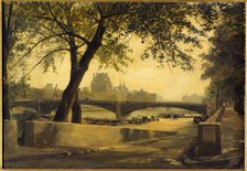 Pont de Solferino and the Pavillon de Flore, seen from Quai d'Orsay, in 1888. Creator: Charles Mercier.