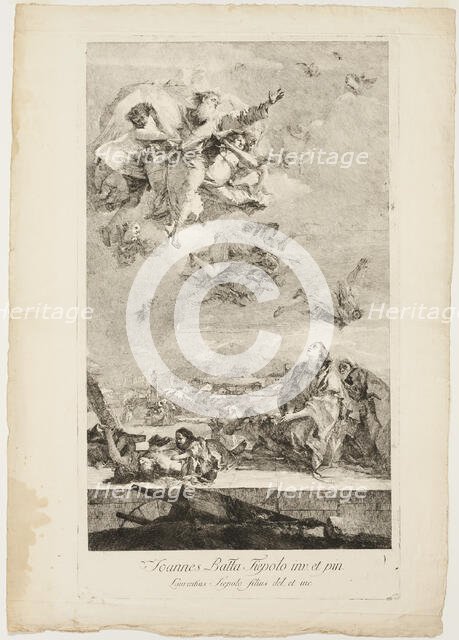 Saint Thecla Praying for the End of the Plague in the City of Este, after 1759. Creator: Lorenzo Tiepolo.