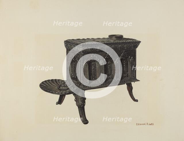 Cast Iron Stove, c. 1940. Creator: Edmond Lorts.