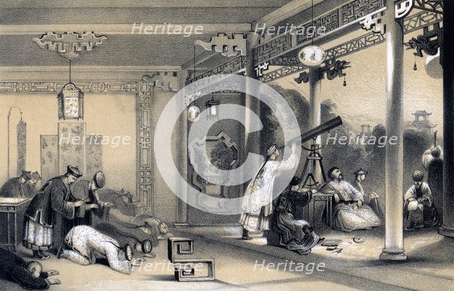 'The ceremonies observed in every province and city of China, on the occasion of an eclipse', 1847.Artist: JW Giles