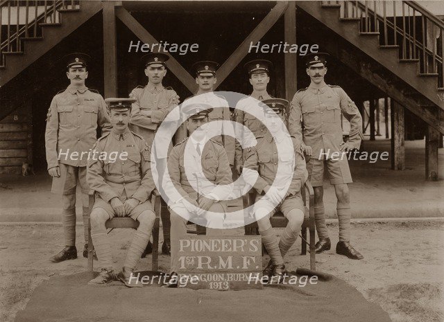 The Pioneer's of the 1st Royal Munster Fusiliers, Rangoon, Burma, 1913.  Artist: Unknown.