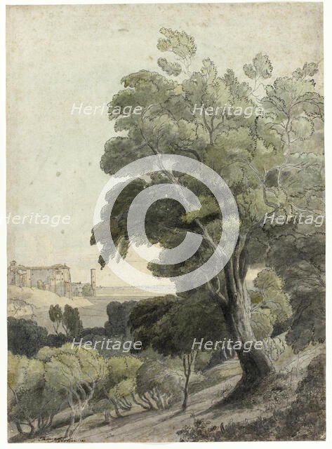 Tivoli, Showing Rome in the Distance, c.1781. Creator: Francis Towne.