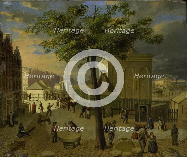 The Slijpsteenmarkt and Het Zeerecht, Amsterdam, 1825-1874.  Creator: Anon.