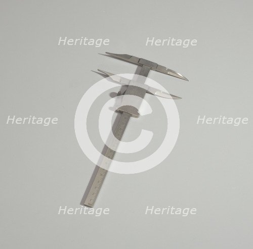 Sliding caliper used by Dr. Montague Cobb, mid 20th century. Creator: Unknown.