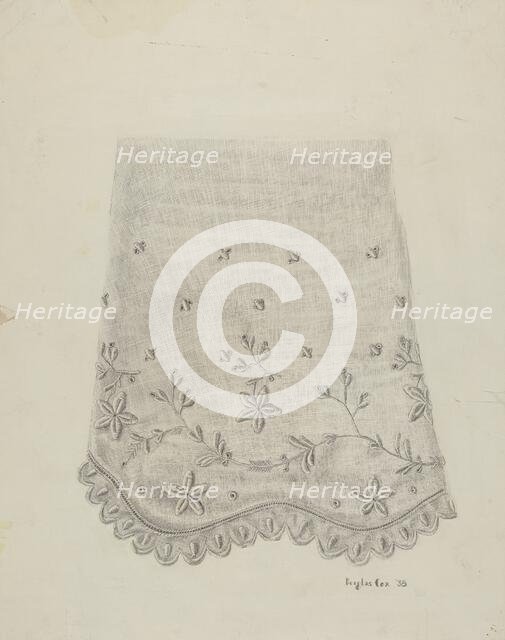 Embroidered Undersleeve, 1938. Creator: Douglas Cox.