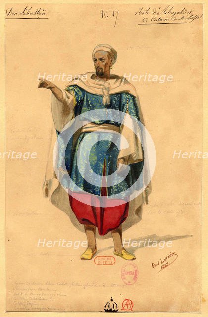 Abayaldos. Costume design for the opera "Dom Sébastien, Roi de Portugal", 1843. Creator: Lormier, Paul (1813-1895).
