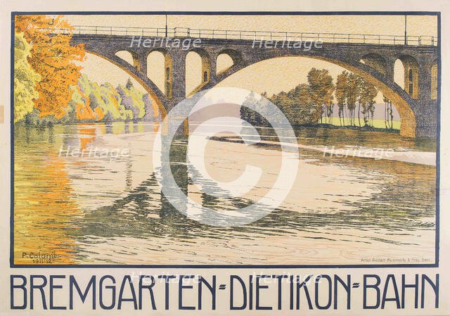 Bremgarten-Dietikon railway line, 1911-1912. Creator: Colombi, Plinio (1873-1951).