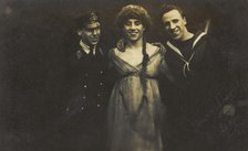 Three sailors with arms round each other, 1917. Creator: Unknown.