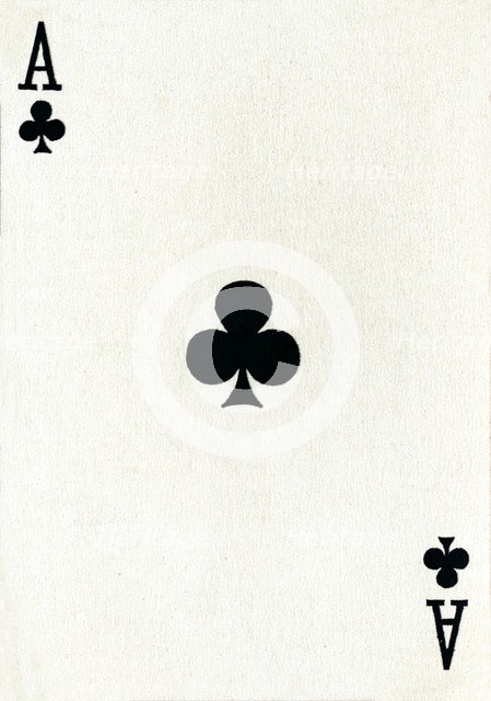 Ace of Clubs from a deck of Goodall & Son Ltd. playing cards, c1940. Artist: Unknown.