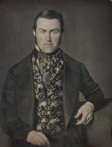 Seated Man in Floral Vest, 1840s-50s. Creators: W. & F. Langenheim, William Langenheim, Frederick Langenheim.