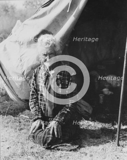 Grandmother of twenty-two children, from a farm in Oklahoma, 1936. Creator: Dorothea Lange.