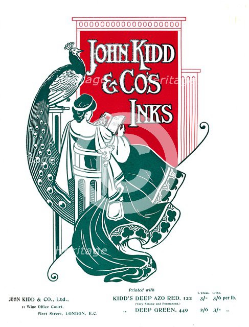 'John Kidd & Co's Inks advert', 1907. Artist: Unknown.