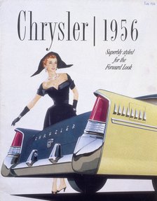 Poster advertising a Chrysler, 1956. Artist: Unknown
