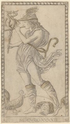 Mercurio (Mercury), c. 1465. Creator: Master of the E-Series Tarocchi.