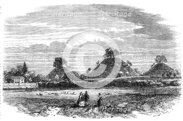The Bartlow Hills (Grave Mounds of the Romans), Essex, 1864. Creator: Unknown.