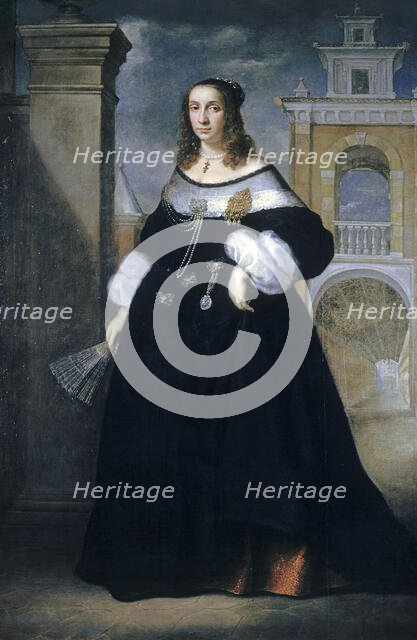 Portrait of Margherita, Wife of Baldassare Vandergoes, 1655-60. Creator: Luigi Primo.