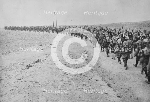 Champagne, troops leaving for front, between c1915 and 1918. Creator: Bain News Service.