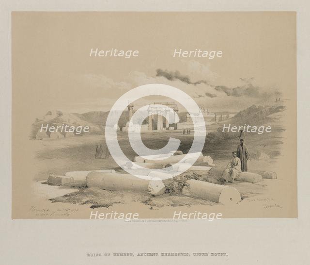 Egypt and Nubia, Volume II: Hermont, Ancient Hermonthis, 1848. Creator: Louis Haghe (British, 1806-1885); F.G.Moon, 20 Threadneedle Street, London.