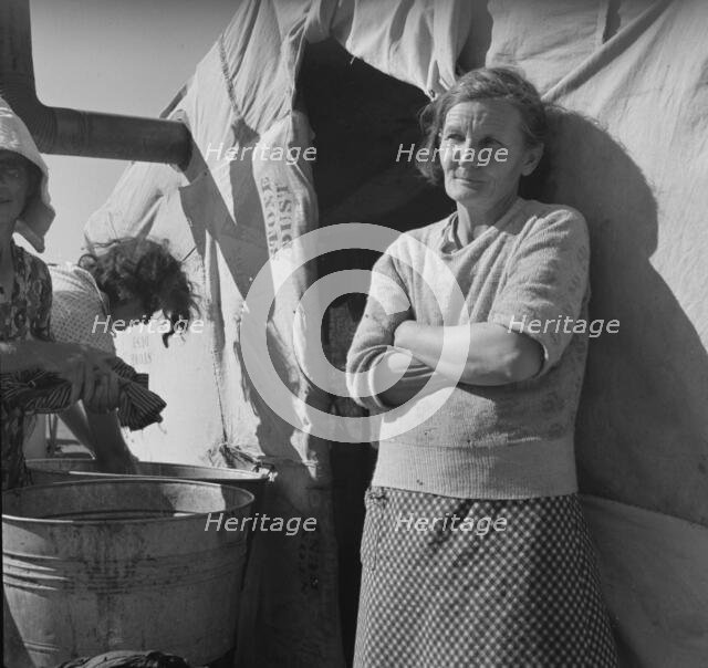 Oklahoma grandmother in southern California squatter's camp, 1937. Creator: Dorothea Lange.