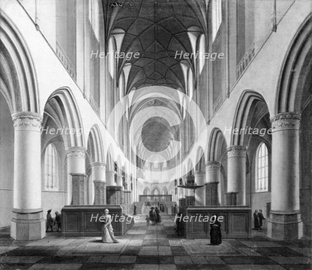 St Bavokerk, Haarlem, Viewed from West to East, 1681. Creator: Isaak van Nickele.