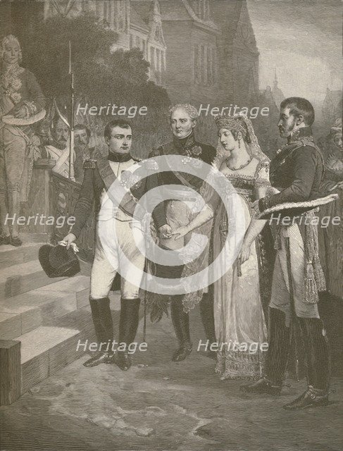 'Napoleon Receiving The Queen of Prussia at Tilsit', 1807, (1896). Artist: Peter Aitken.