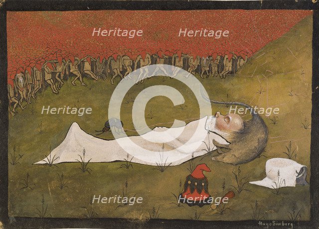 King Hobgoblin Sleeping. Artist: Simberg, Hugo (1873-1917)
