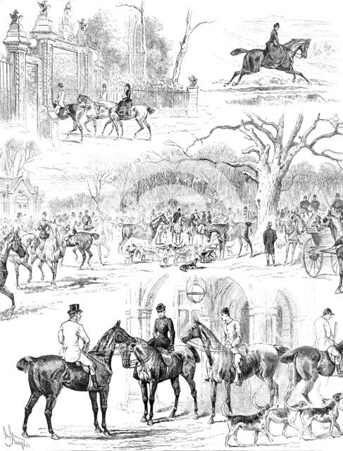 Lawn Meet of the West Norfolk Hounds at Sandringham, 1883. Creator: John Sturgess.