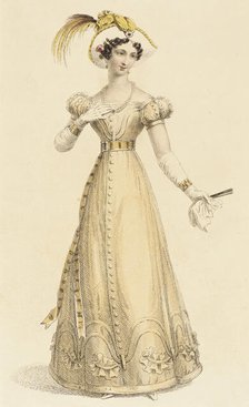 Fashion Plate (Dinner Dress), 1826. Creator: Rudolph Ackermann.