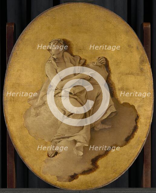 Allegorical Figure of a Woman with a Shield or a Mirror (Prudence?), c.1740-1750. Creator: Giovanni Battista Tiepolo.